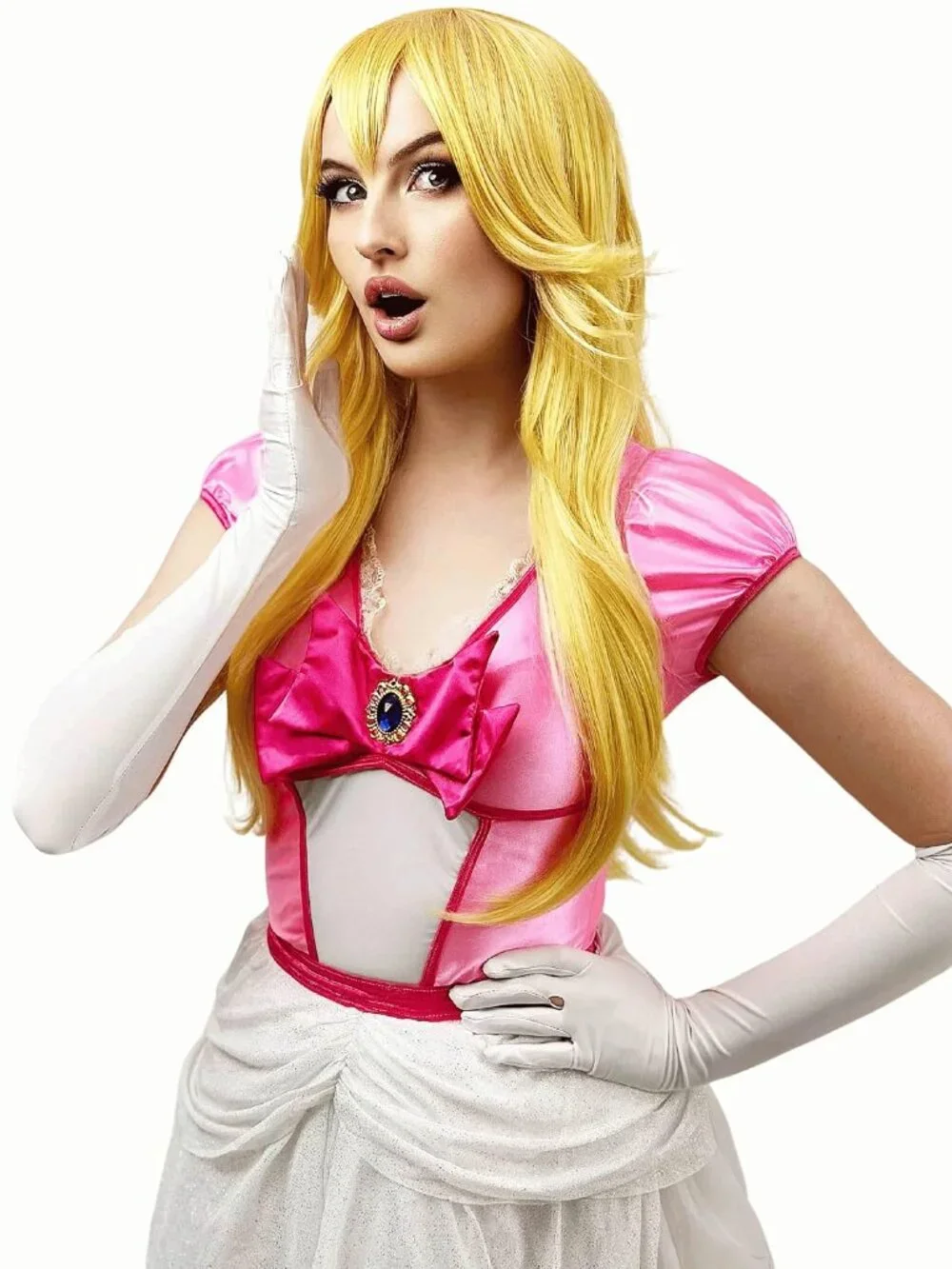 Women's Yellow Blonde 10 Inch Heat Resistant Realistic Disco Long Curly Hair Wig